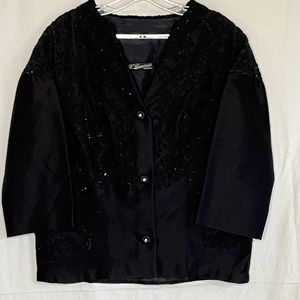 Vintage Italian Beaded Jacket Black